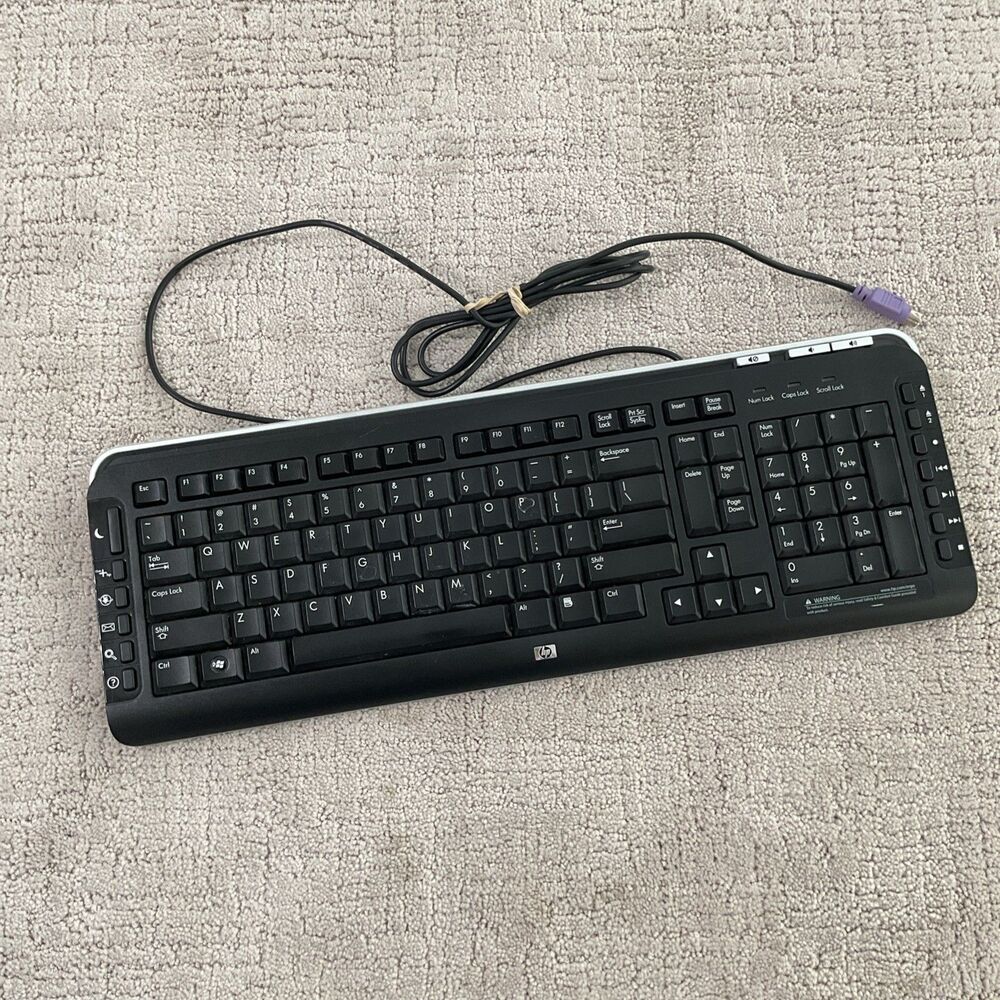 HP 5189 Multimedia Wired Keyboard with purple jack p/n 5188-6077 S/n BE91101069